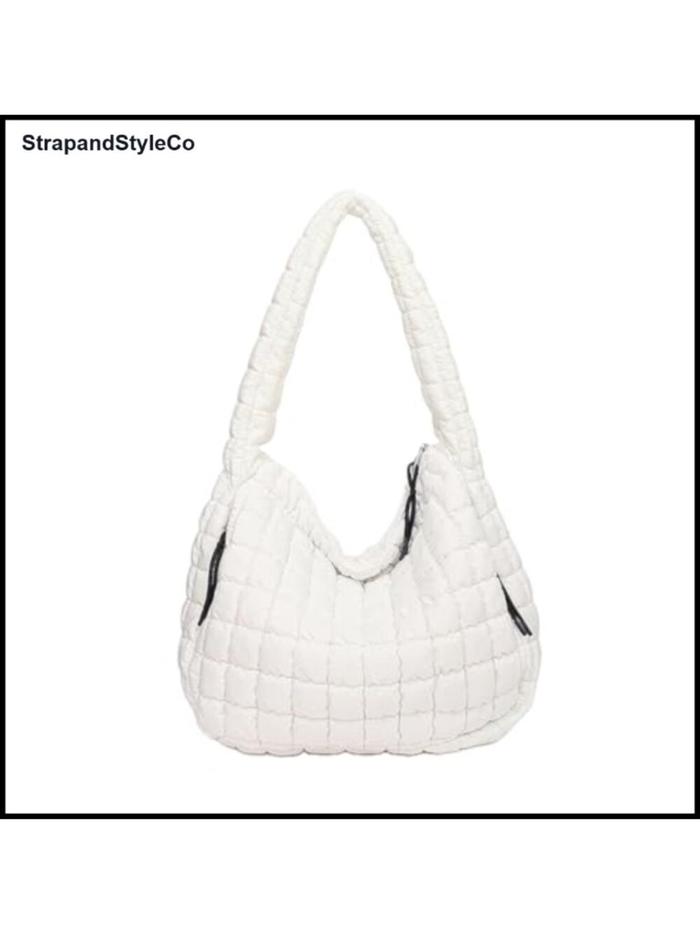 Large Quilted Puffer Hobo Bag Nylon Crossbody Tote Lightweight Puffy Handbag